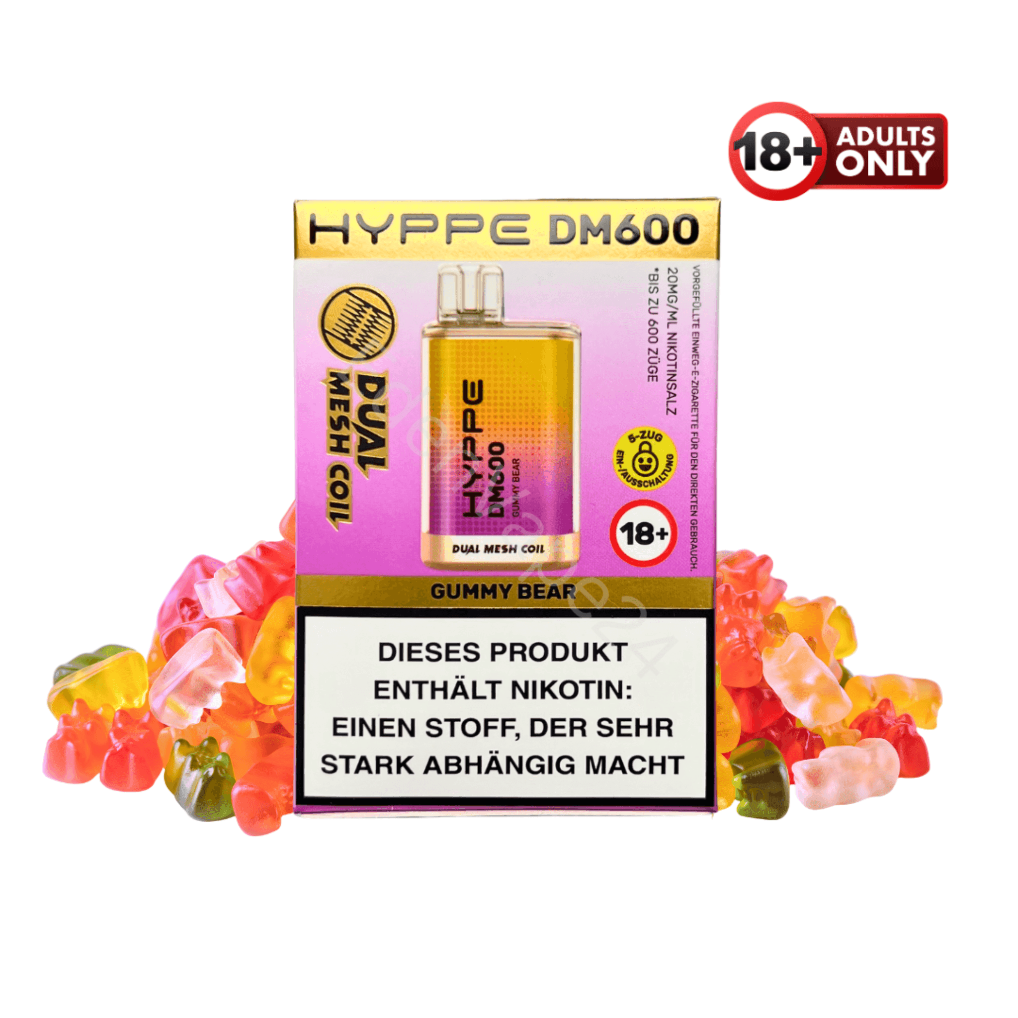 Flerbar HYPPE DM600 - Gummy Bear - EdenVape24